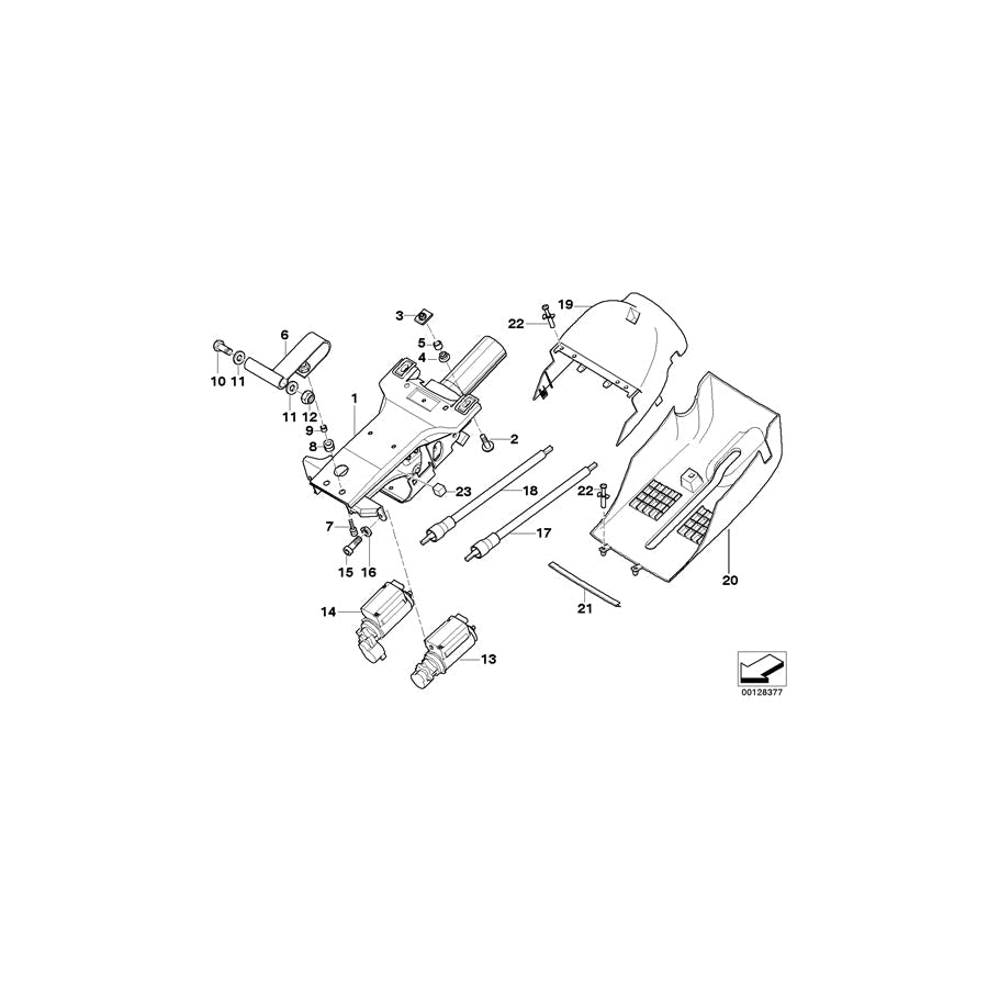 Genuine BMW 32311094266 E38 E52 E53 Support.Bracket W/Steering Column Tube (Inc. 540iP, 750iLP & X5 3.0i)