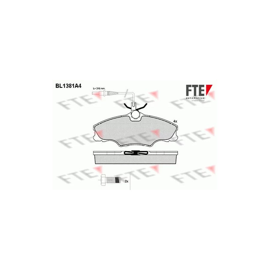 FTE Bl1381A4 Brake Pad Set for Peugeot 406