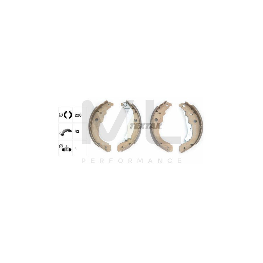 TEXTAR 91067200 Brake Shoe Set with handbrake lever