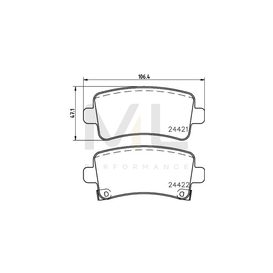 TEXTAR 2442103 Brake pad set with acoustic wear warning, with accessories
