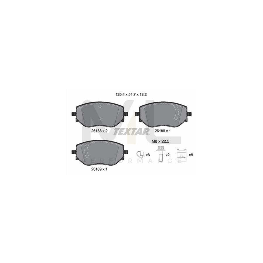 TEXTAR 2618801 Brake pad set incl. wear warning contact, with accessories