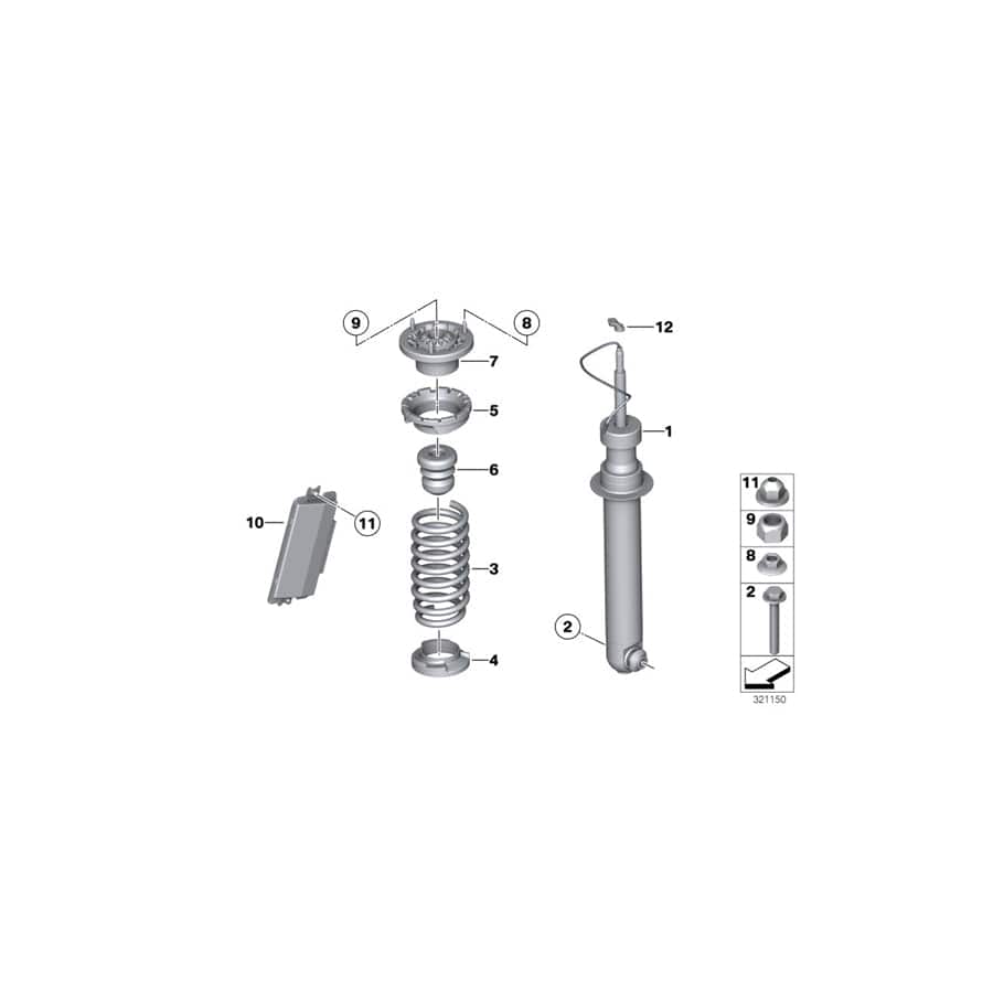 Genuine BMW 33522284847 F06 Spring Strut, Rear (Inc. M6)