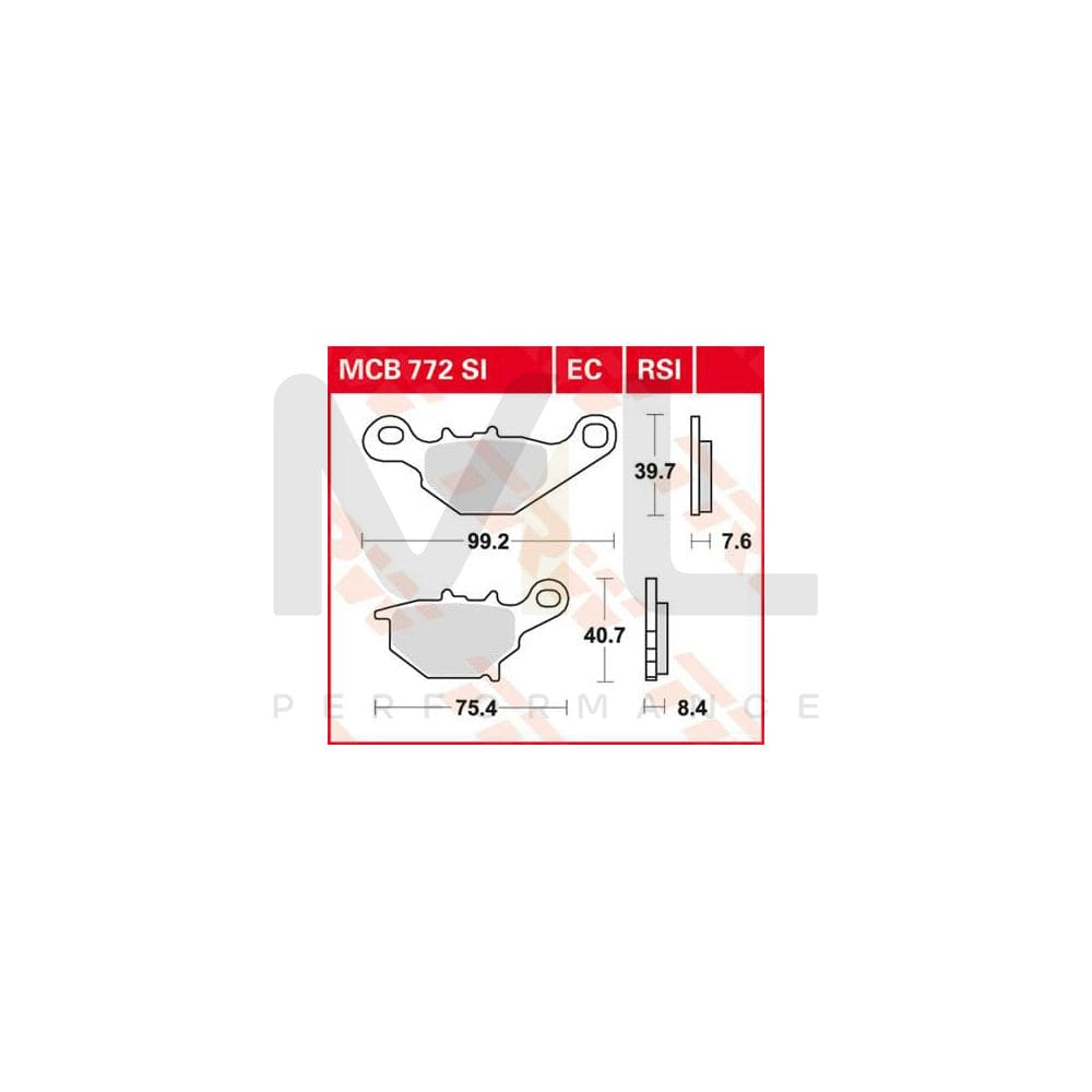 TRW Organic Low Budget Mcb772Ec Brake Pad Set