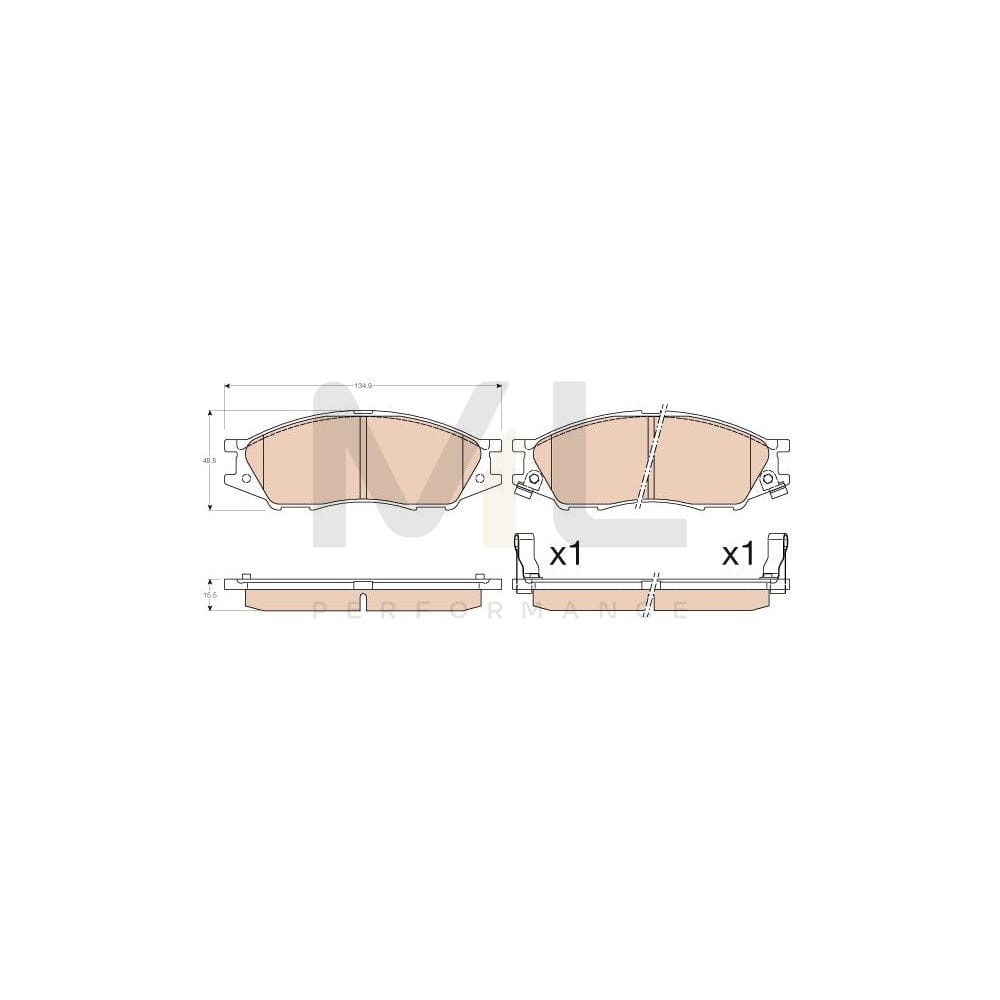 TRW Gdb3563 Brake Pad Set For Nissan Almera Classic Saloon (B10) With Acoustic Wear Warning