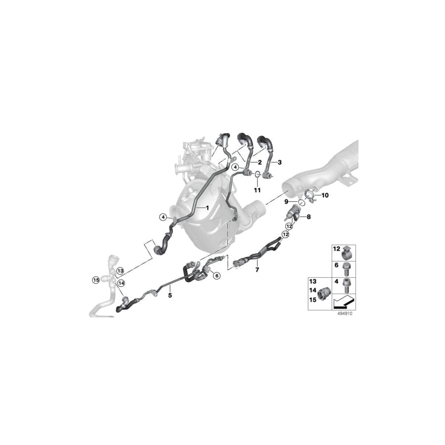 Genuine BMW 11538576310 G12 G31 G01 Line For Coolant Pump Low-pressure exhaust-gas recirc.cooler (Inc. 520d ed, 520dX & 725Ld)