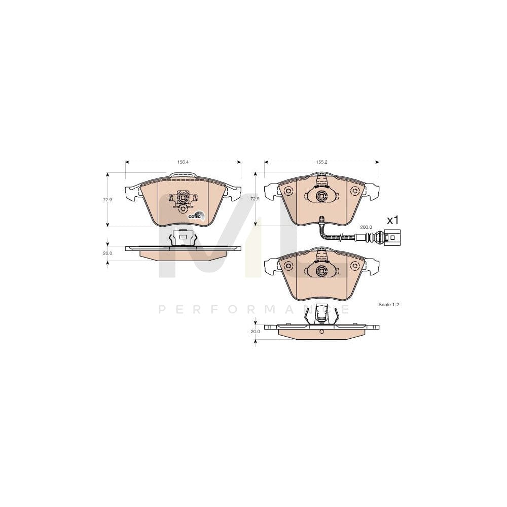 TRW Cotec Gdb1616 Brake Pad Set Incl. Wear Warning Contact