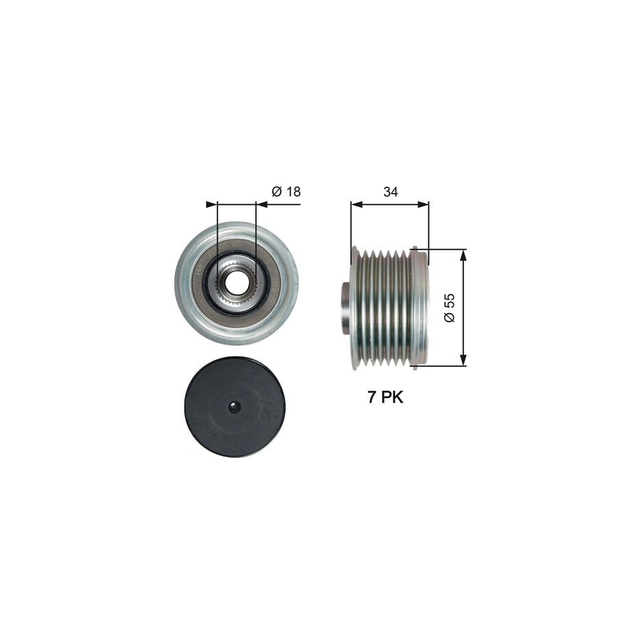 Gates OAP7213 Alternator Freewheel Clutch For Suzuki Grand Vitara Ii Off-Road (Jt, Te, Td)