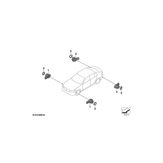 Genuine BMW 66209460321 F44 Ultrasonic Sensor, Snapper Rocks Blue WC1G (Inc. M235iX, 228iX & 218i)