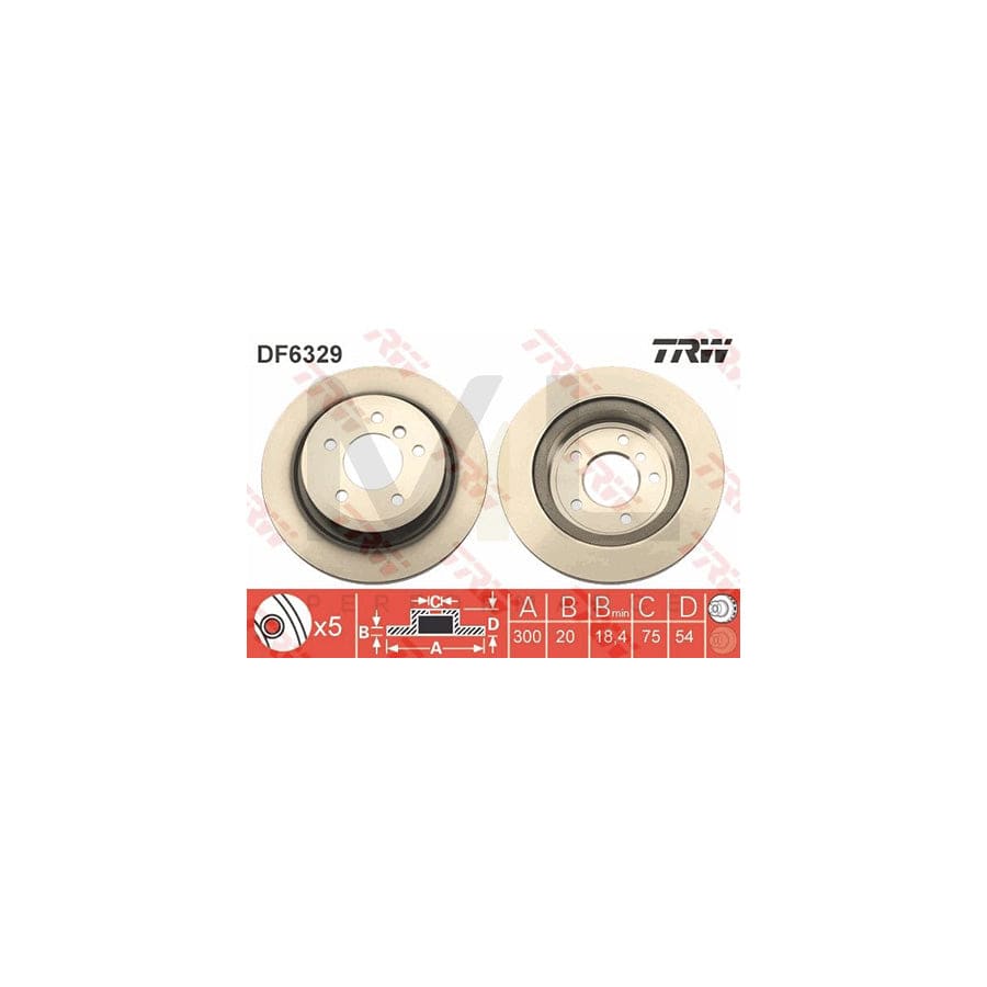 TRW DF6329 Brake Disc for BMW Z4 Roadster (E89) Vented, Painted  - 1 piece