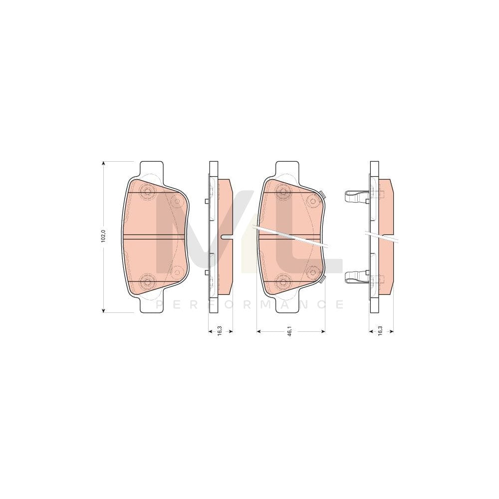 TRW Gdb3456 Brake Pad Set With Acoustic Wear Warning