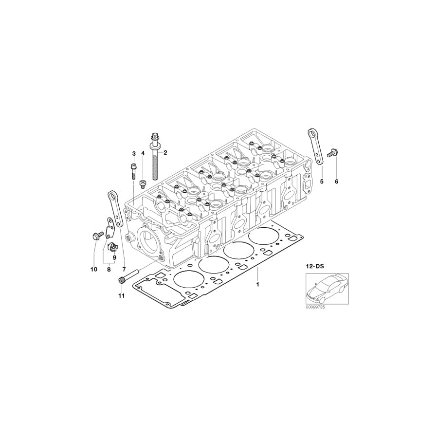 Genuine BMW 11127781494 E38 E65 Gasket Set Cylinder Head Asbestos Free (Inc. 740d)