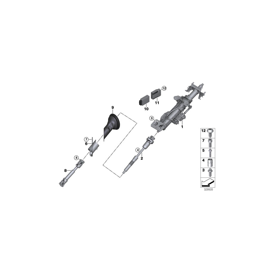 Genuine BMW 32306868391 F16 Steering Wheel Column Adjustment,Electr. (Inc. X5 30dX, X5 40dX & X5 40eX)