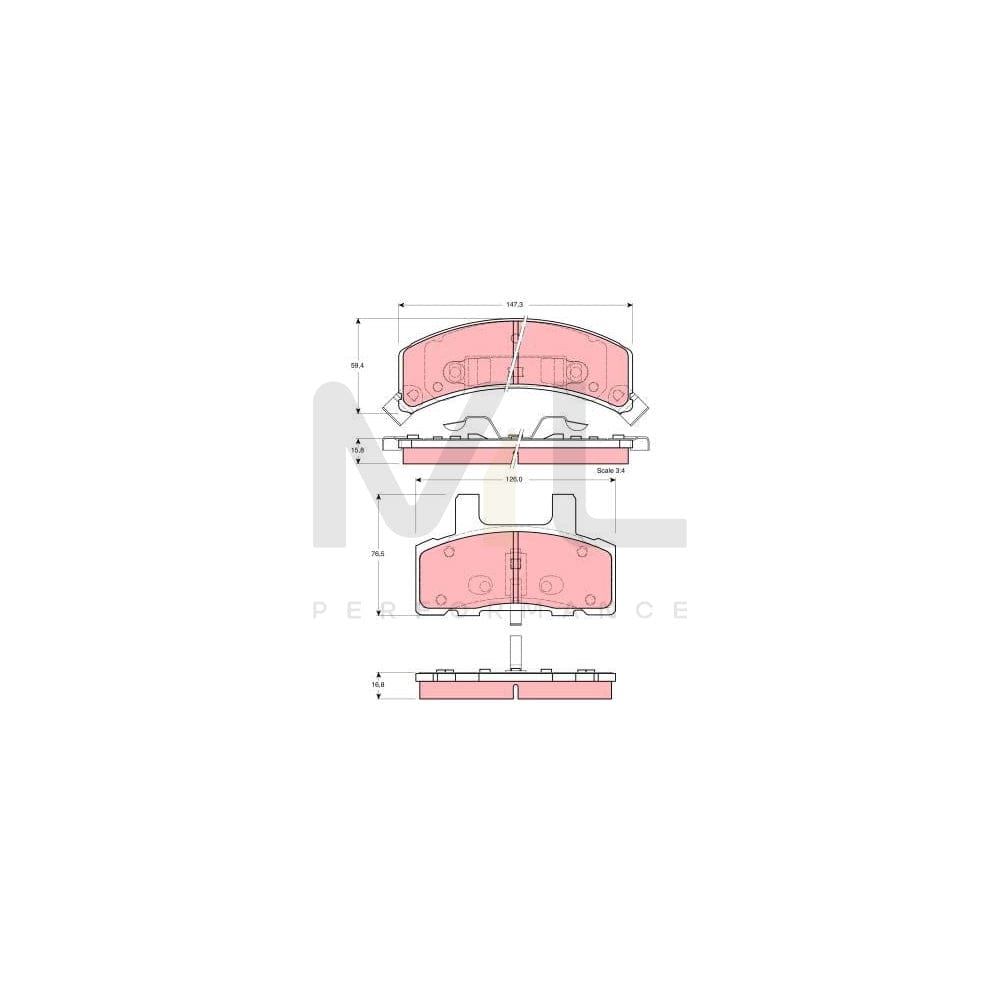 TRW Gdb1273 Brake Pad Set With Acoustic Wear Warning