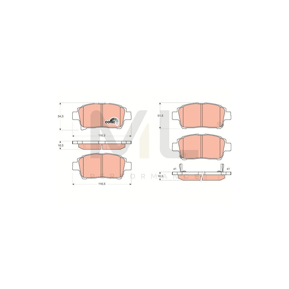 TRW Cotec Gdb3317 Brake Pad Set With Acoustic Wear Warning
