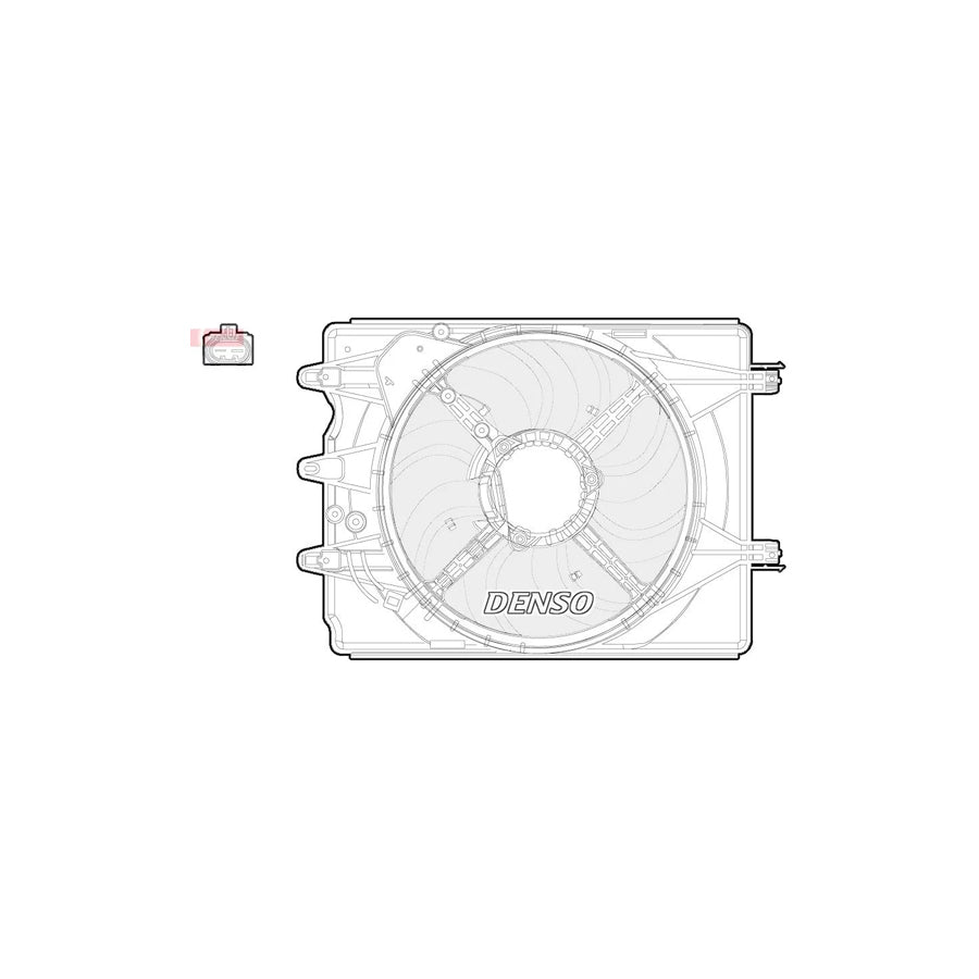DENSO DER09059 Fan, Radiator for Fiat 500L (351, 352)
