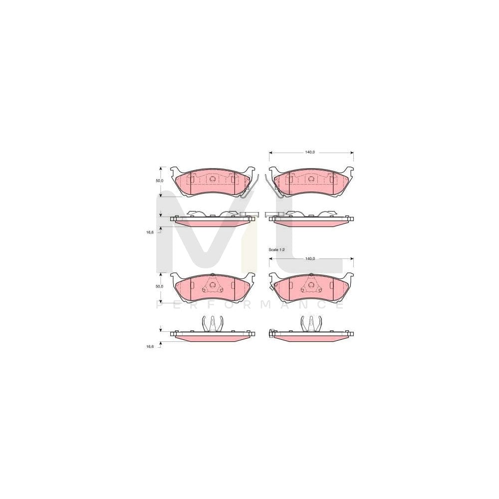 TRW Gdb1379 Brake Pad Set Suitable For Mercedes-Benz Ml-Class (W163) With Acoustic Wear Warning