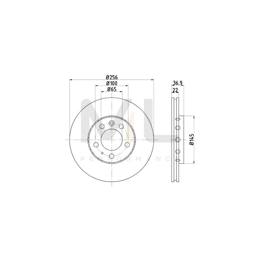 TEXTAR 92106500 Brake Disc for AUDI A2 (8Z0) Externally Vented, without wheel hub, without wheel studs  - 1 piece
