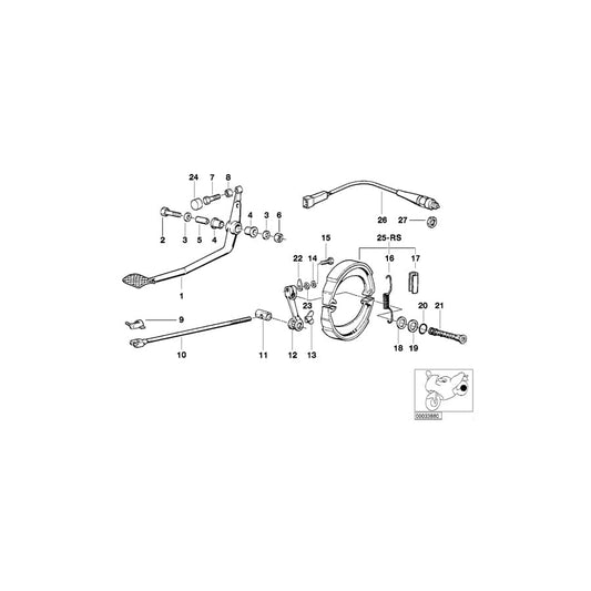 Genuine BMW 35211452037 Brake Lever (Inc. R 65 RT)