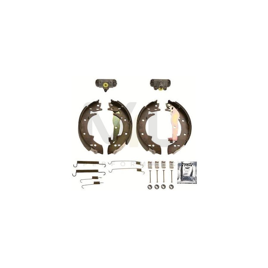 TRW Brake Kit BK1672 Brake Shoe Set for VOLVO 340-360 Hatchback (343, 345) with wheel brake cylinder