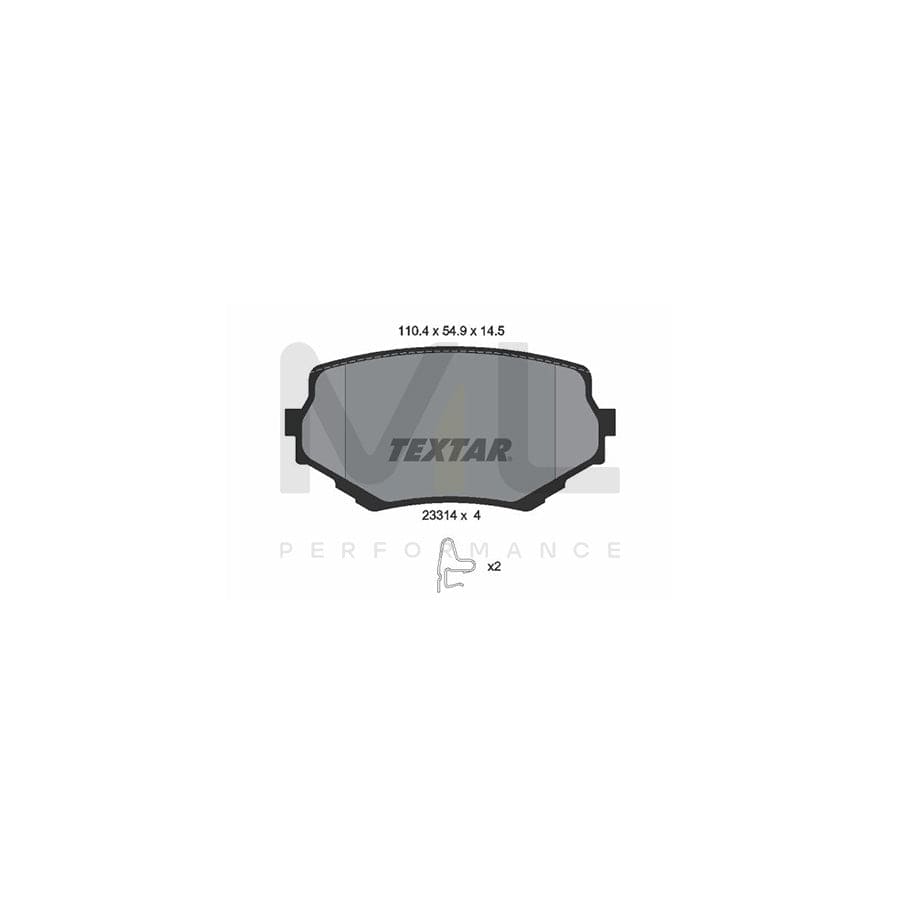 TEXTAR 2331401 Brake pad set with acoustic wear warning