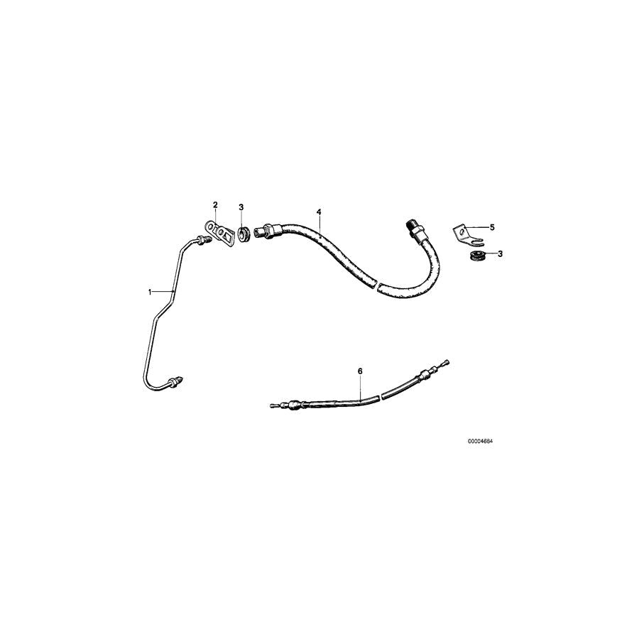 Genuine BMW 32731234400 Brake Cable Assembly L=653MM,D=6MM (Inc. R75/6, R90S & R90/6)