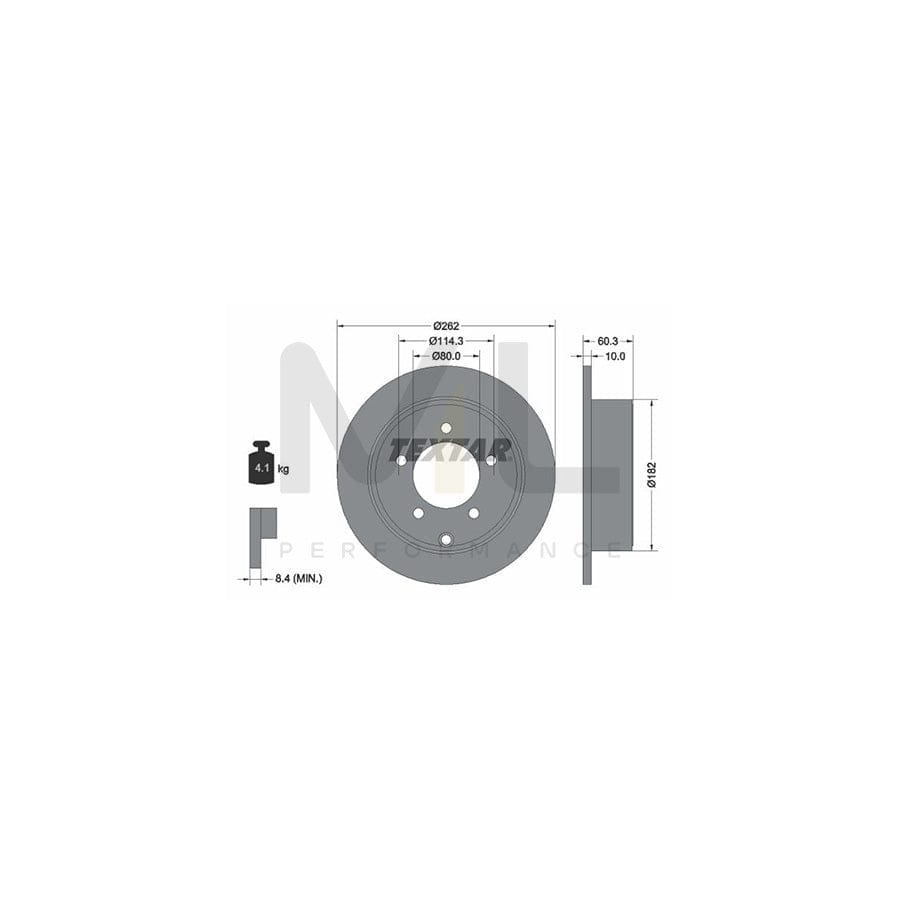 TEXTAR PRO 92202903 Brake Disc Solid, Coated, without wheel hub, without wheel studs  - 1 piece