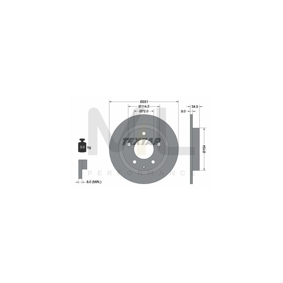 TEXTAR 92169300 Brake Disc for MAZDA 323F V Hatchback (BA) Solid, without wheel hub, without wheel studs  - 1 piece