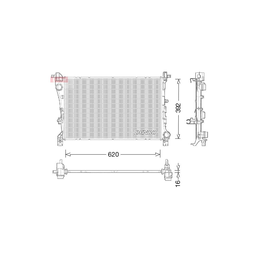 DENSO DRM09046 Engine Radiator for Fiat 500L (351, 352)
