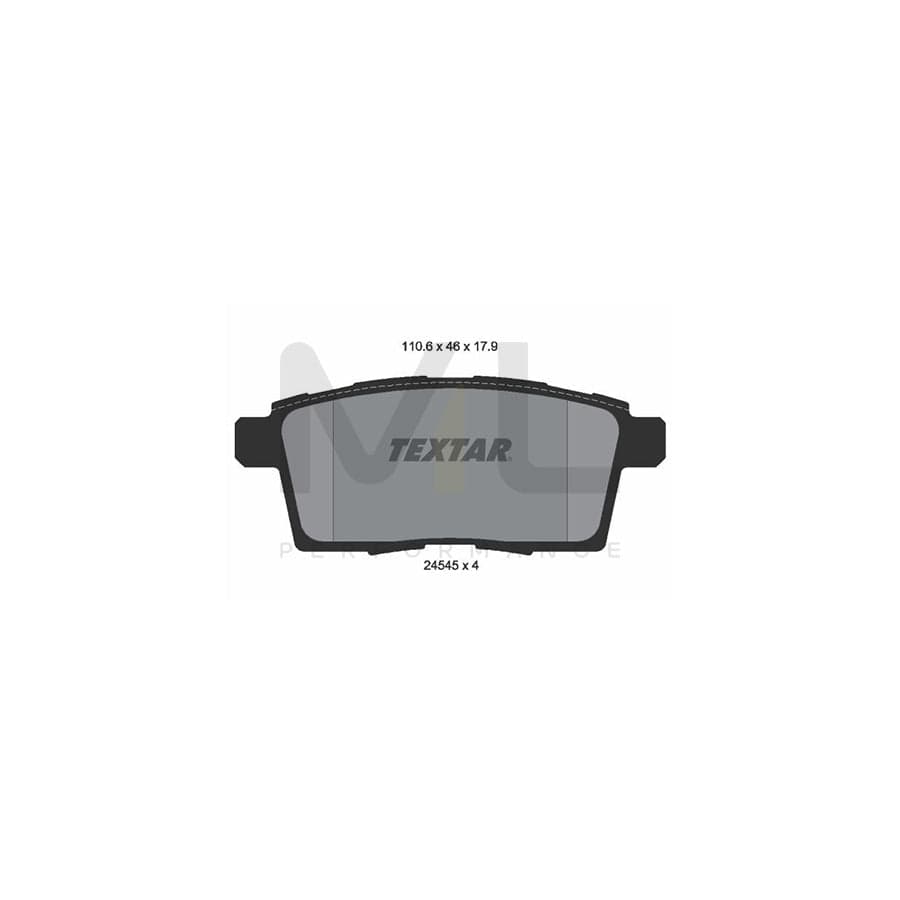 TEXTAR 2454501 Brake pad set not prepared for wear indicator