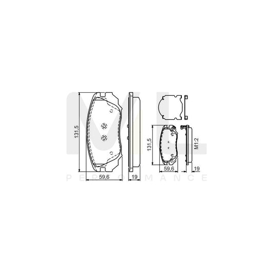 Bosch 0986Tb3168 Brake Pad Set With Acoustic Wear Warning, With Integrated Wear Warning Contact  | ML Performance Car Parts