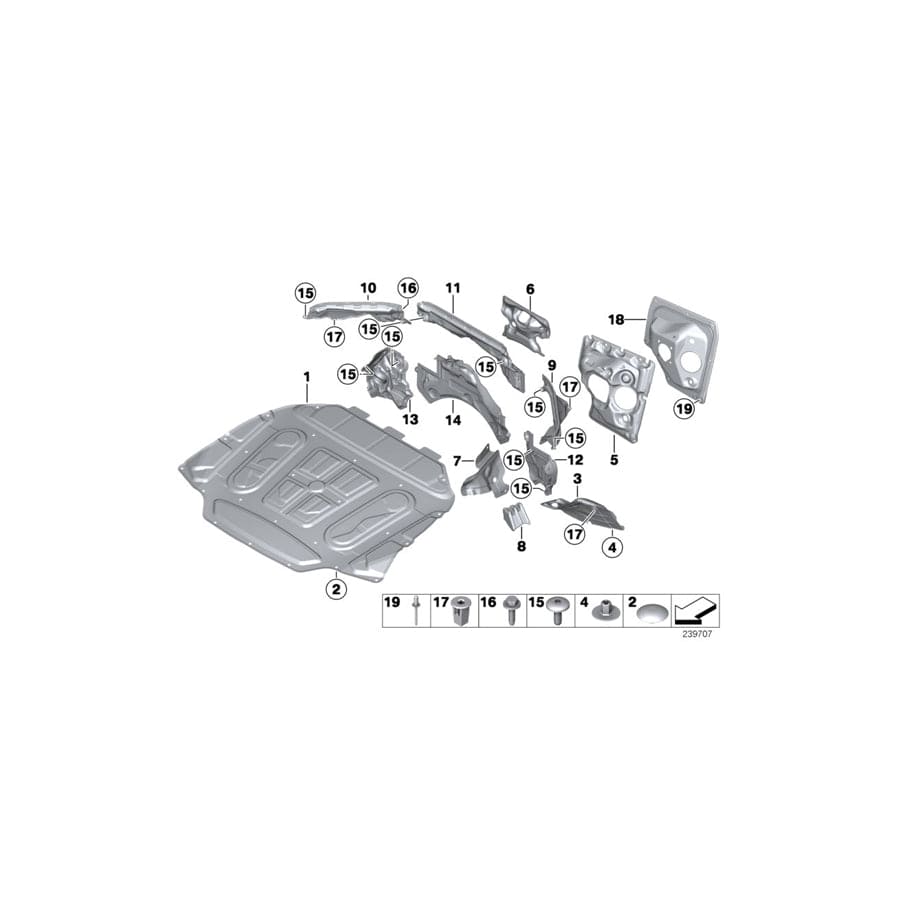 Genuine BMW 51487239241 F13 F06 Seal, Wheelhousing, Left (Inc. 650i, 640iX & M6)