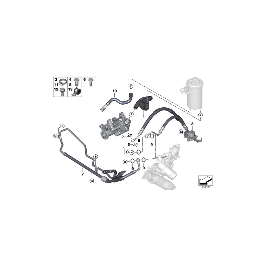 Genuine BMW 32416785424 E70 E71 Radiator Return Line (Inc. X6 30dX, X5 3.0d & X5 35dX)