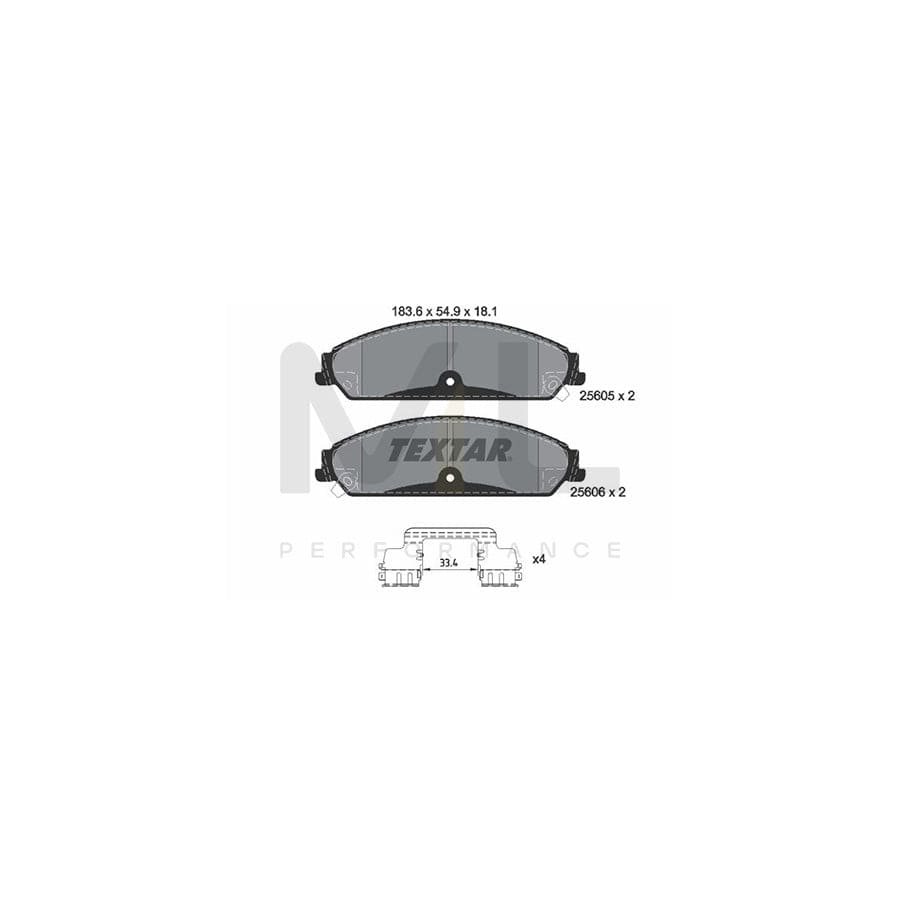 TEXTAR 2560501 Brake pad set with acoustic wear warning, with accessories