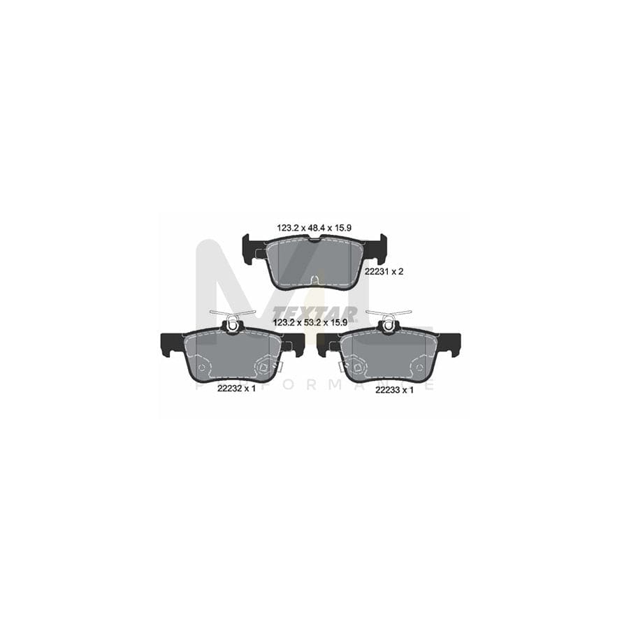 TEXTAR 2223101 Brake pad set with acoustic wear warning