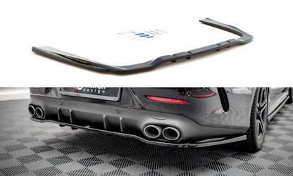 Maxton Design ME-CLS-257-53-RD1T+RD2T Central Rear Splitter (with vertical bars) Mercedes Benz CLS 53 AMG C257 | ML Performance UK Car Parts