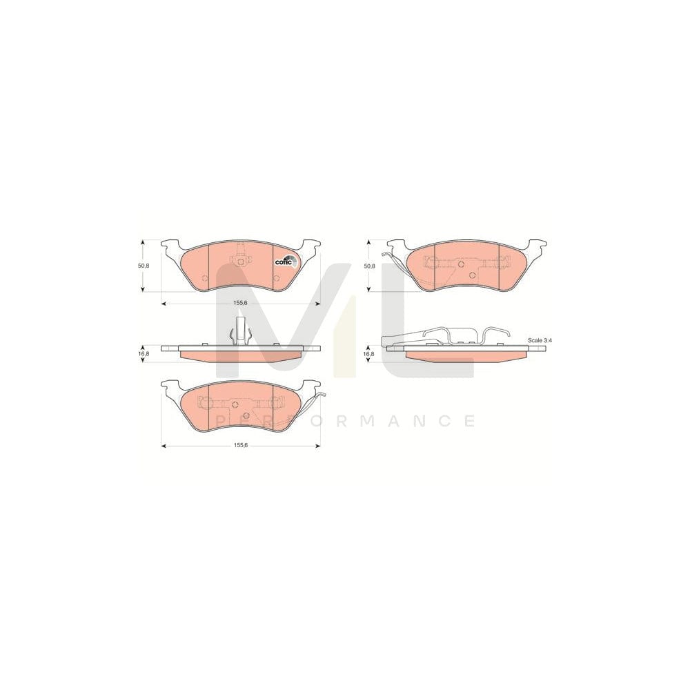 TRW Cotec Gdb4130 Brake Pad Set Not Prepared For Wear Indicator