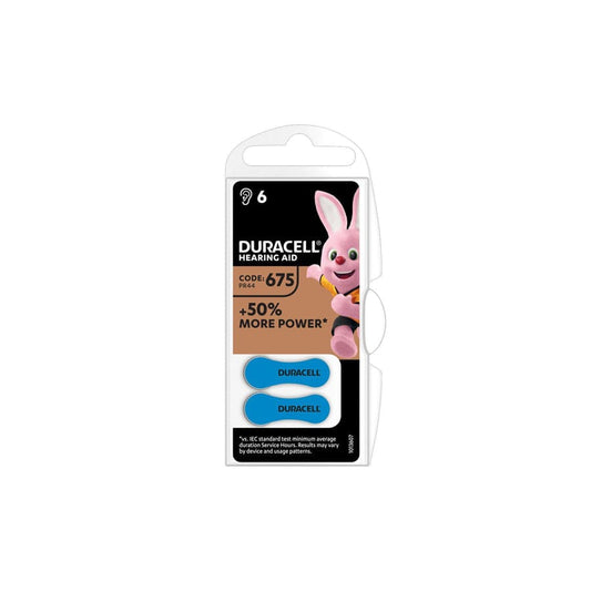 DuraCell Hearing aid Battery DA675 Zinc Air (Card of 6)