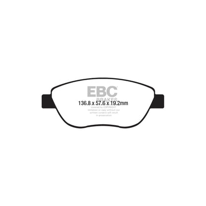 EBC PD01KF1705 Fiat 500L Greenstuff Front Brake Pad & Plain Disc Kit  - TRW Caliper 2 | ML Performance UK Car Parts