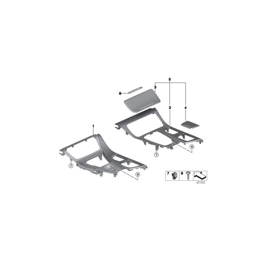 Genuine BMW 51169293151 F10 F11 Cover Center Console PEARL DUNKEL (Inc. Hybrid 5, 550i & 525dX)