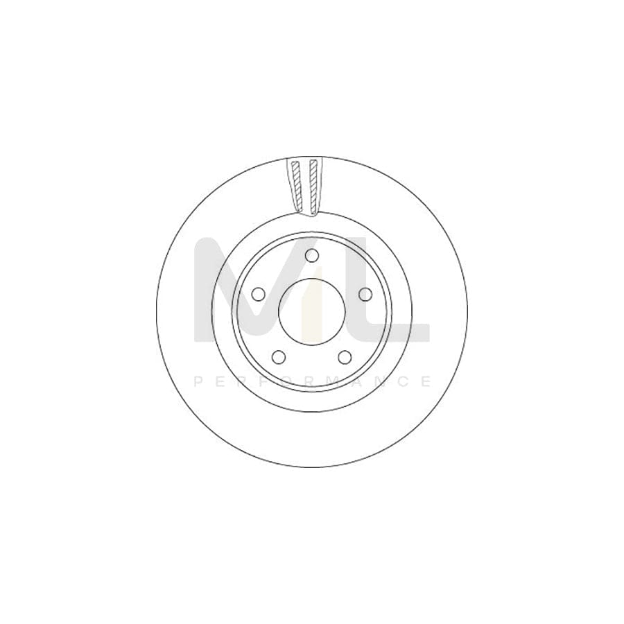 TRW DF6496S Brake Disc Vented, Painted, High-carbon  - 1 piece
