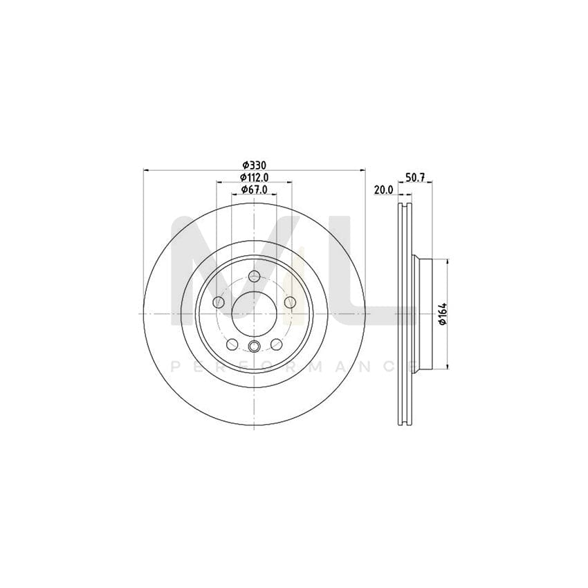 HELLA 8AH 355 465-081 Brake Hose 360mm, M10x1 | ML Performance Car Parts