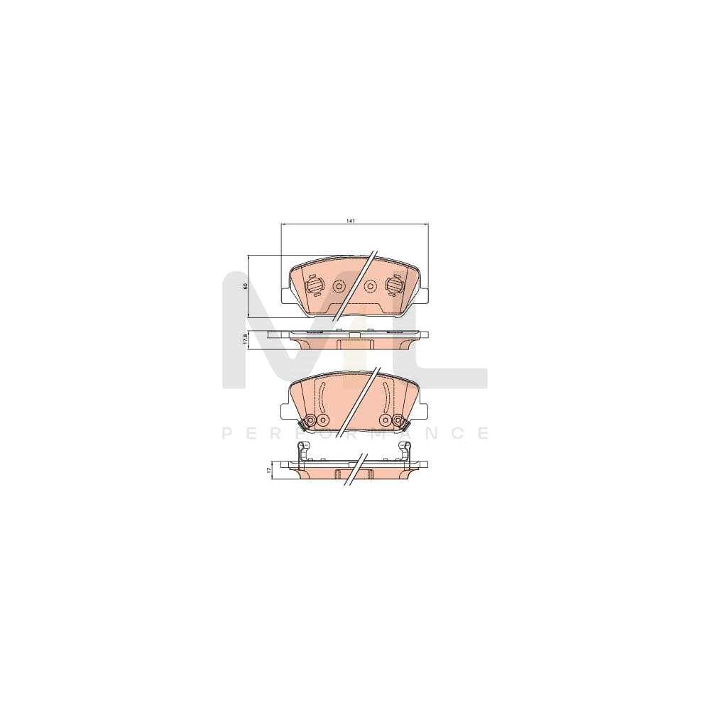 TRW Gdb3621 Brake Pad Set With Acoustic Wear Warning