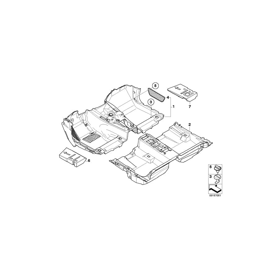 Genuine BMW 51473417265 E83 Floor Covering Rear GRAU (Inc. X3)