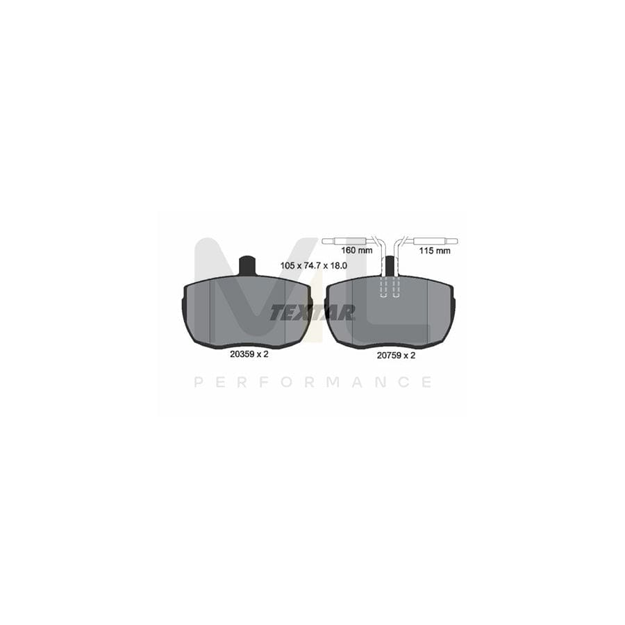 TEXTAR 2035907 Brake pad set with integrated wear warning contact