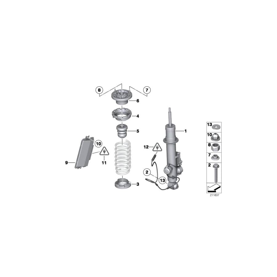 Genuine BMW 33536780696 F01 F04 Auxiliary Shock Absorber, Rear (Inc. Hybrid 7, 740d & 730i)