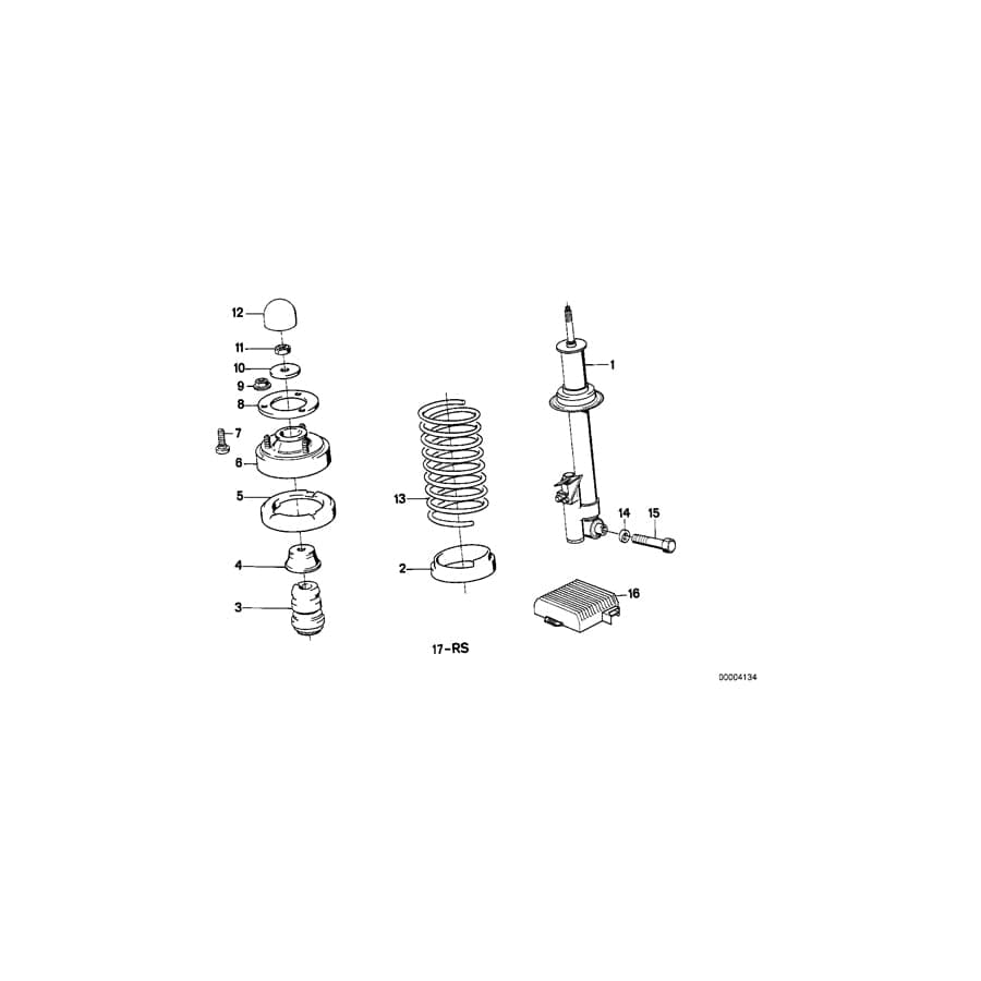 Genuine BMW 33531137113 E32 Auxiliary Shock Absorber, Rear (Inc. 750iL, 750i & 730i)