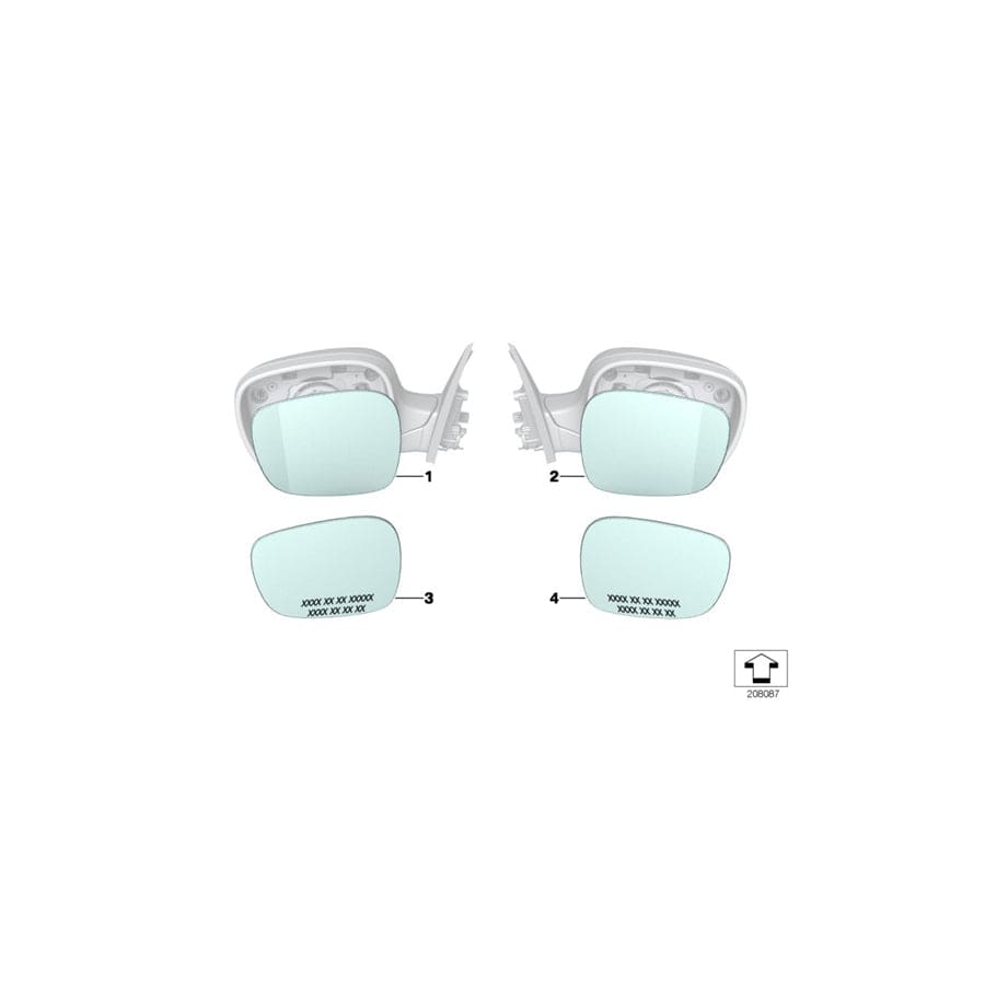 Genuine BMW 51163454949 E83 Mirror Glass, Plane, Left (Inc. X3)