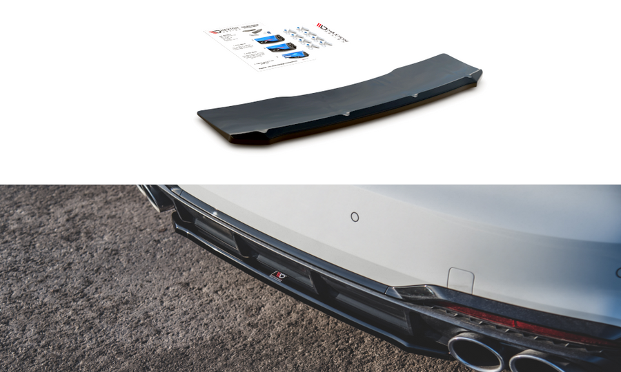 Maxton Design AU-S5-2F-SB-RD1T Central Rear Splitter Audi S5 Sportback F5 Facelift | ML Performance UK Car Parts