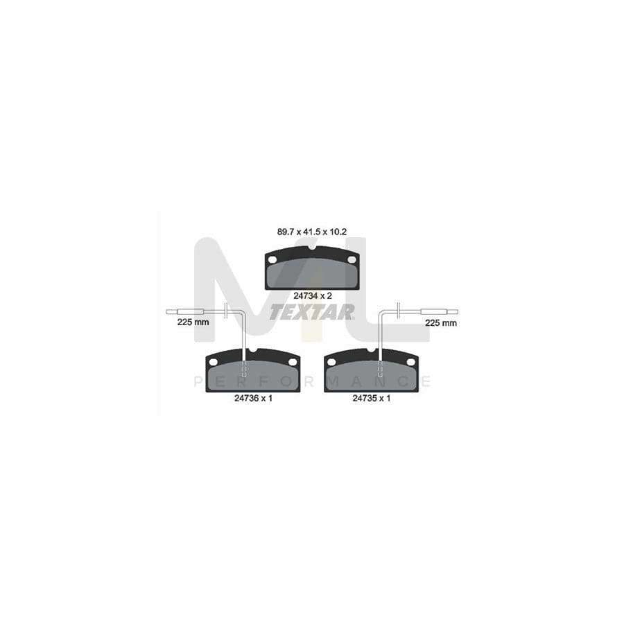 TEXTAR 2473401 Brake pad set with integrated wear warning contact