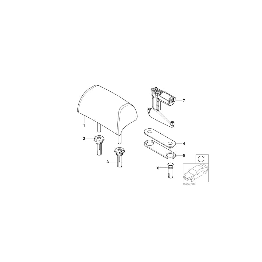 Genuine BMW 67317123326 E65 E66 E67 Actuator, Headrest (Inc. 750Li, 730Ld & 730Li)